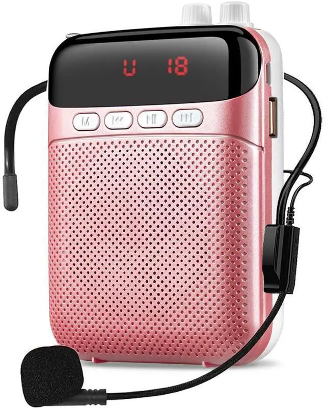 Main image of Portable Voice Amplifier for Teachers with Bluetooth, 2400mAh Rechargeable Headset Microphone Amplifier and Waistand,Portable Meagaphone Speaker Mic for Teachers,Tour Guides,Classroom,Yoga(Rose)