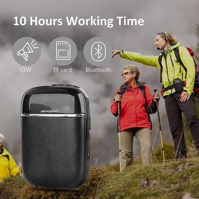 Alt view image 6 of 7 - Portable Bluetooth Voice Amplifier, Voice Amplifier for Teachers Lightweight Personal Microphone with Speaker Wired Headset, Apply to Classroom, Elderly, Coaches, Training, Presentation, Tour Guide