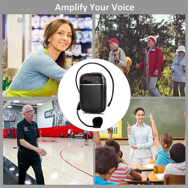 Alt view image 3 of 7 - Portable Bluetooth Voice Amplifier, Voice Amplifier for Teachers Lightweight Personal Microphone with Speaker Wired Headset, Apply to Classroom, Elderly, Coaches, Training, Presentation, Tour Guide