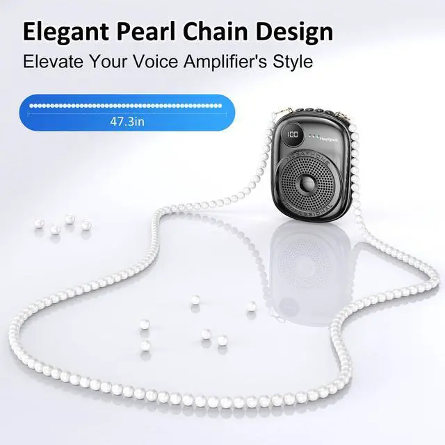 Alt view image 2 of 7 - Portable Voice Amplifier Wired Microphone and Speaker,PA System Voice Amplifier with Mic Headset for Teachers,Speech,Tour Guides,Coaches,Yoga, Fitness Instructors Bluetooth 5.0 TF Card (Black)