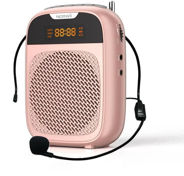Main image of Mini Voice Amplifier Portable Rechargeable Bluetooth Speaker 4000mAh with Wired Microphone Headset PA System Personal Voice Amplifier for Teachers, Tour Guides, Meeting, Coaches (Rose Gold)