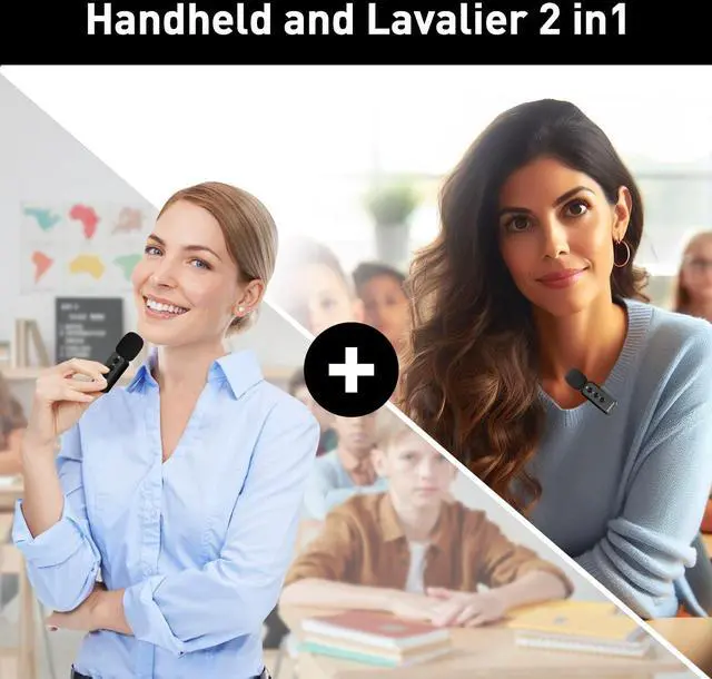 Alt view image 2 of 7 - Voice Amplifier with 2025 New Wireless Lavalier Lapel Microphone,Personal Teacher Microphone,Portable Speaker Clip On Microphone,Mini Voice Amplifier for Speech,Meeting,Yoga(Pearl White)