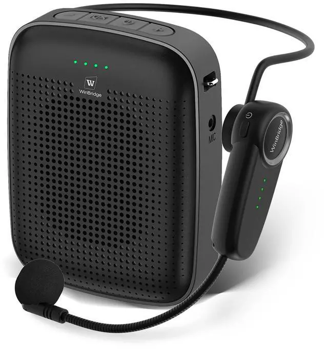 Main image of Wireless Bluetooth Voice Amplifier for Teachers 15W Portable Mini Amplifier Speaker with Wireless Microphone Headset, Personal Mic for Classroom, Teaching, Training & Public Speaking A002