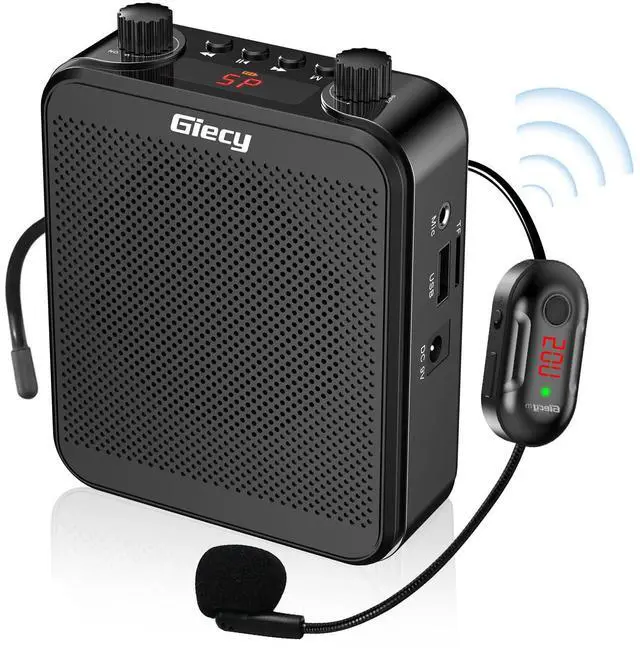 Main image of 30W Portable Voice Amplifier with Wireless Microphone Headset, 2800mAh Rechargeable PA System Speaker Personal Microphone Speech Power Amplifiers Loudspeaker for Teachers/Metting/Tour Guide
