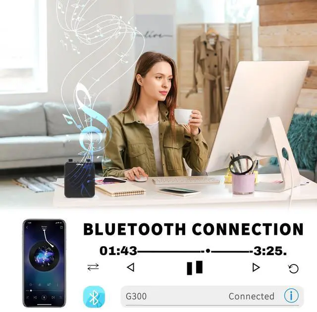 Alt view image 5 of 7 - 30W Portable Voice Amplifier with Wireless Microphone Headset, 2800mAh Rechargeable PA System Speaker Personal Microphone Speech Power Amplifiers Loudspeaker for Teachers/Metting/Tour Guide