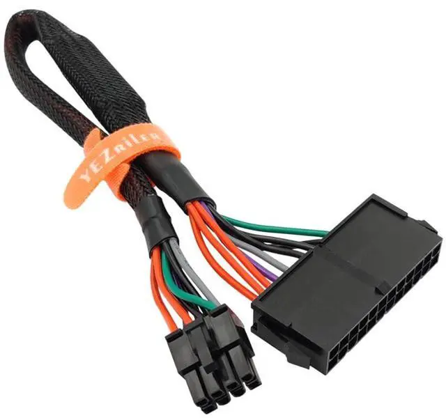 Main image of 24 Pin to 8 Pin ATX PSU Power Adapter Sleeved Cable for DELL Optiplex 3020 5040 7020 9020 Precision T1700 13-inch(33cm)