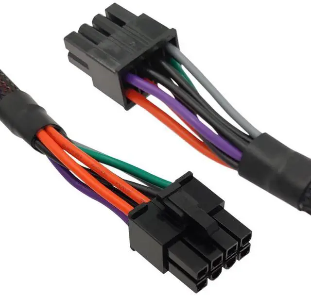 Alt view image 3 of 4 - 24 Pin to 8 Pin ATX PSU Power Adapter Sleeved Cable for DELL Optiplex 3020 5040 7020 9020 Precision T1700 13-inch(33cm)