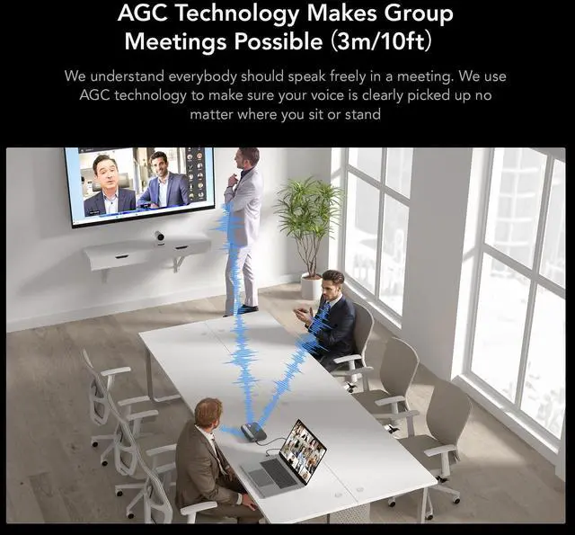Alt view image 5 of 6 - A05U USB Conference Speaker and Microphone, Wired Speakerphone, 360° Noise Cancelling Voice Pickup, Stability, Lightweight, for Home Office/PC/Laptop/Destop/Group Meetings