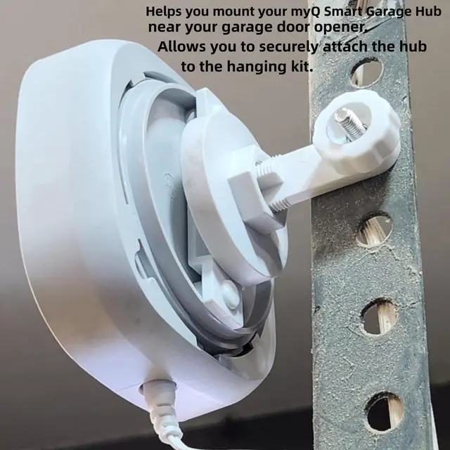 Alt view image 4 of 7 - Mounting Bracket myQ Chamberlain Garage Smart Hub,Smart Garage Control - Wireless Garage Hub,(Only for MYQ-G0401-ES, Not Included Garage Hub), White