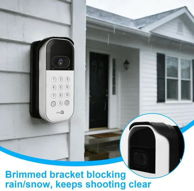 Alt view image 3 of 7 - Swivel Mount for myQ Smart Garage Video Keypad, 40°-140° Angled Corner Mount, Compatible with myQ Garage Door Opener, Easy Installation, Reduces Blind Spots, Black (Keypad Not Included)