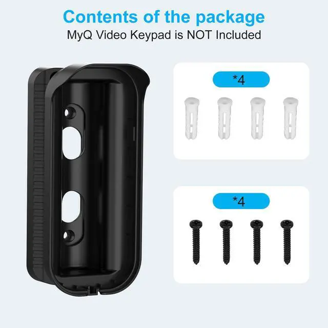 Alt view image 7 of 7 - Swivel Mount for myQ Smart Garage Video Keypad, 40°-140° Angled Corner Mount, Compatible with myQ Garage Door Opener, Easy Installation, Reduces Blind Spots, Black (Keypad Not Included)