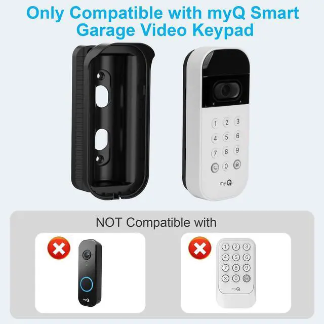 Alt view image 2 of 7 - Swivel Mount for myQ Smart Garage Video Keypad, 40°-140° Angled Corner Mount, Compatible with myQ Garage Door Opener, Easy Installation, Reduces Blind Spots, Black (Keypad Not Included)