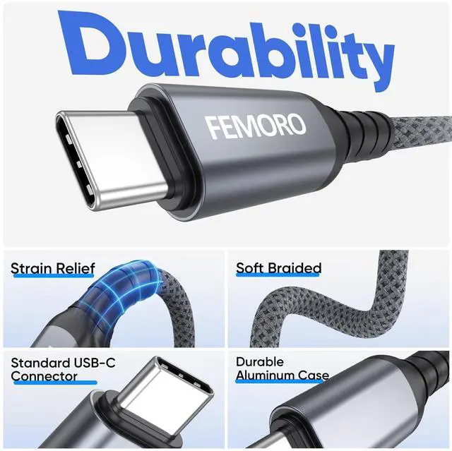 Alt view image 6 of 7 - USB C to USB C Data Cable 15ft Extra Long 5Gbps High Speed Transfer 60W Fast Charging, USB 3.1 Type C Cord 15-Foot for PS5 Xbox Switch iPhone 17-15 Galaxy S26-S08 Android Phone iPad Laptop