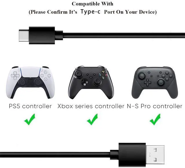 Alt view image 3 of 3 - 2 Pack 10FT USB Type C Fast Charger Cord for Blink Outdoor 4 (4th Gen), Xbox Series S/X and Xbox Elite Controller Series 2 USB C Cable for PS5, Switch Controller Replacement Charging Power Cable