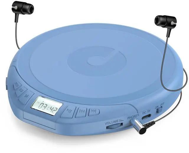 Main image of CD Player Portable CD Dsicman: with Earphones for Car with Anti-Skip Shockproof with LCD Display Support PROG Memory Repeat Function