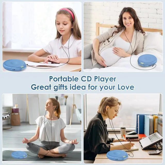 Alt view image 7 of 7 - CD Player Portable CD Dsicman: with Earphones for Car with Anti-Skip Shockproof with LCD Display Support PROG Memory Repeat Function
