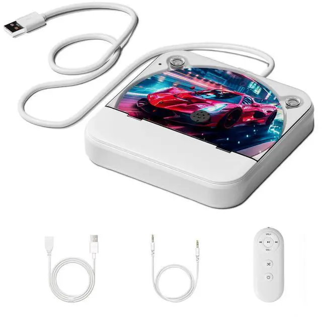 Main image of CD Player for Car, External USB AUX Disc Drive Plug & Play for Vehicles Without Built-in Player, Portable CD Player for Car Stereo, Laptop & Smart TV, Anti-Skip