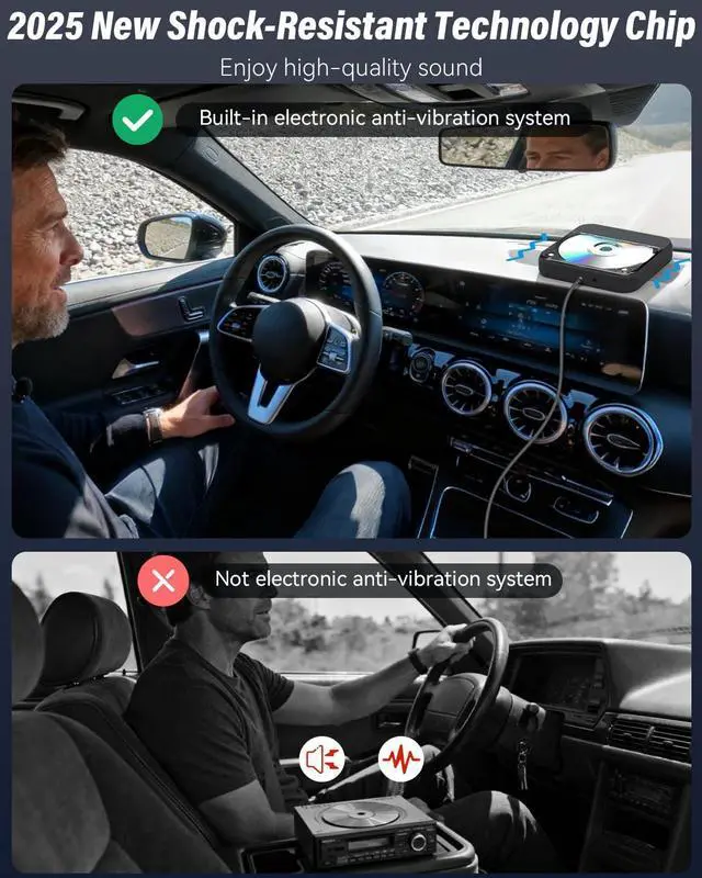 Alt view image 4 of 7 - CD Player for Car,MONODEAL External Portable Car CD Players with AUX Cable & Remote Control,Universal USB CD Player for Vehicle,Laptop,TV,Computer,for Android 4.4 and Above Navigation