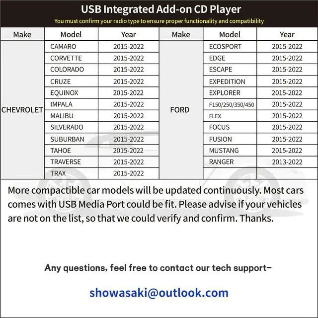 Alt view image 5 of 7 - Vehicle CD Player Portable CD Player for Car External via USB Radio Port Universal Connection for Car Android Radio Plug and Play