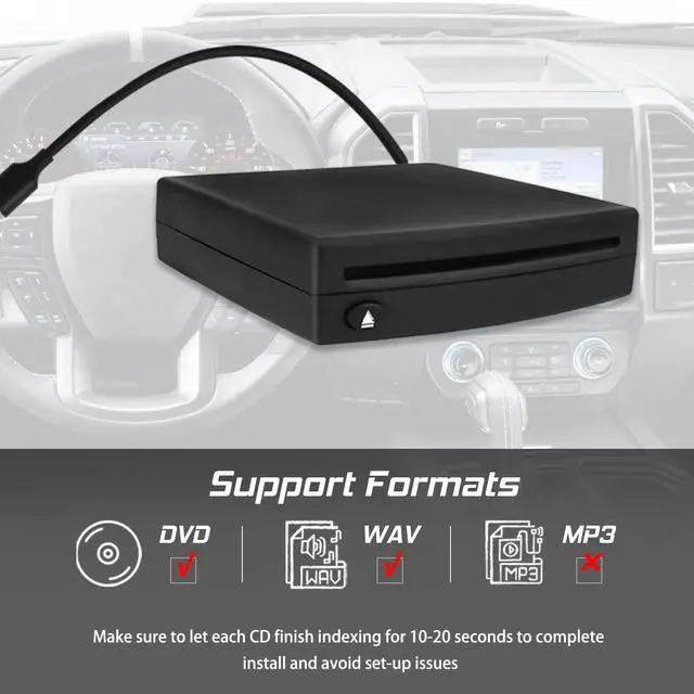 Alt view image 6 of 7 - Vehicle CD Player Portable CD Player for Car External via USB Radio Port Universal Connection for Car Android Radio Plug and Play