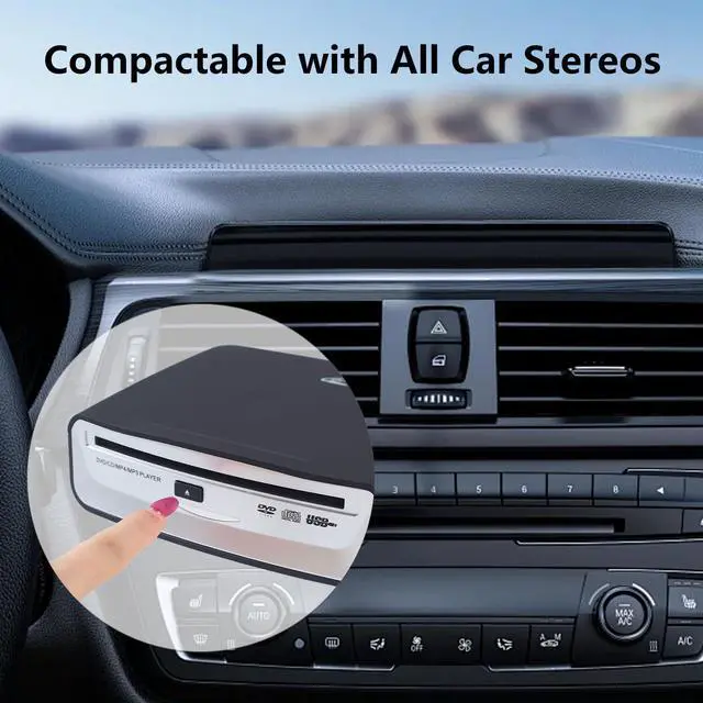 Alt view image 4 of 7 - USB External CD Player for Car, Portable Plug & Play CD Drive with AUX Cable, Universal Car CD Player Compatible with Android Car Stereo, Laptop & Desktop Computer TV
