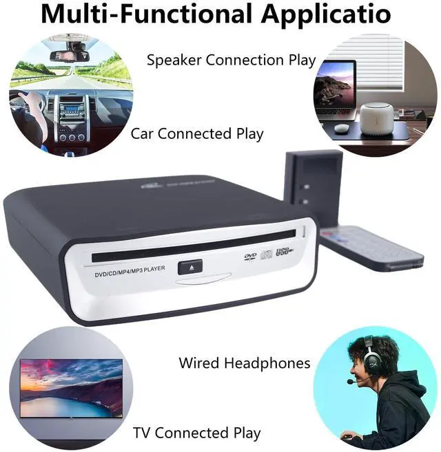 Alt view image 6 of 7 - USB External CD Player for Car, Portable Plug & Play CD Drive with AUX Cable, Universal Car CD Player Compatible with Android Car Stereo, Laptop & Desktop Computer TV