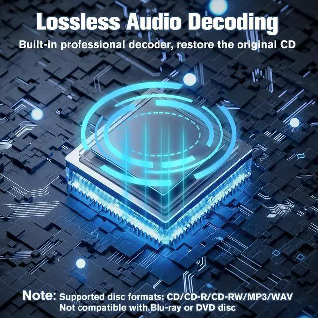 Alt view image 6 of 7 - Car CD Player for CD Lovers, Road Trips, Home Listening, AUX & USB Compatible, Anti-Skip Portable External Universal Vehicle Stereo Radio, USB-C Port Adapter, Extension Cable, Remote Control