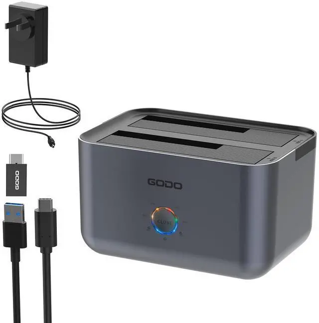 Main image of Hard Drive Docking Station to USB 3.0 Type C,Dual Bay Hard Drive Dock for SATA 2.5/3.5 inch HDDs/SSDs with LED Indicator,Support Offline Clone/Duplicator 2 * 18TB Grey