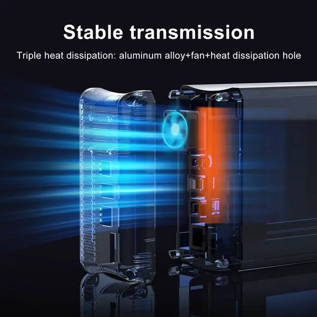 Alt view image 5 of 7 - 3.5 inch Dual Bay Hard Drive Enclosure,USB3.0 to 3.5" SATA HDDs External Enclosure,RAID 0/1/JBOD/PM Mode,Max 40TB RAID Hard Drive Docking Station,Aluminum