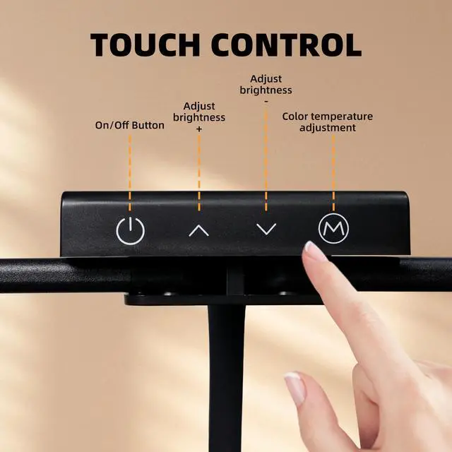 Alt view image 7 of 7 - Led Desk Lamp with Clamp, Gooseneck Remote Control Desk Light with Eye Protection, 24W Ultra Bright Stepless Dimming and Tempering LED Desk Lamp for Home Office, Bedroom, Study