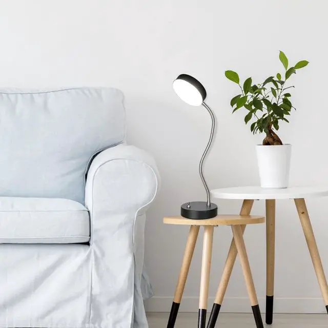 Alt view image 7 of 7 - 19.25" Flexible Gooseneck LED Desk Lamp, Plun-in Table Light with Stable Base, 4.5W 260LM 4000K, 65 Cord Small Desk Light for Home Office, Study, ETL Listed