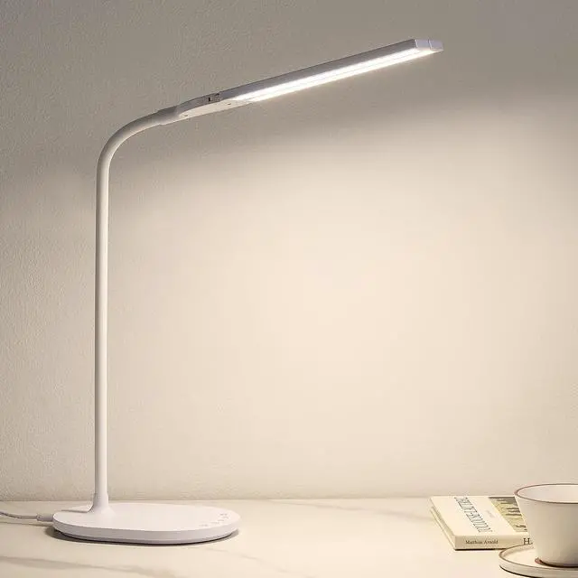 Alt view image 7 of 7 - LED Desk Lamp for Home Office, Ultra-Wide Double Head Desk Light with 90° Flexible Gooseneck, Eye-Caring Low Blue Light, 5 Color Modes (2700K-6500K) & 5 Brightness Levels, Touch Control