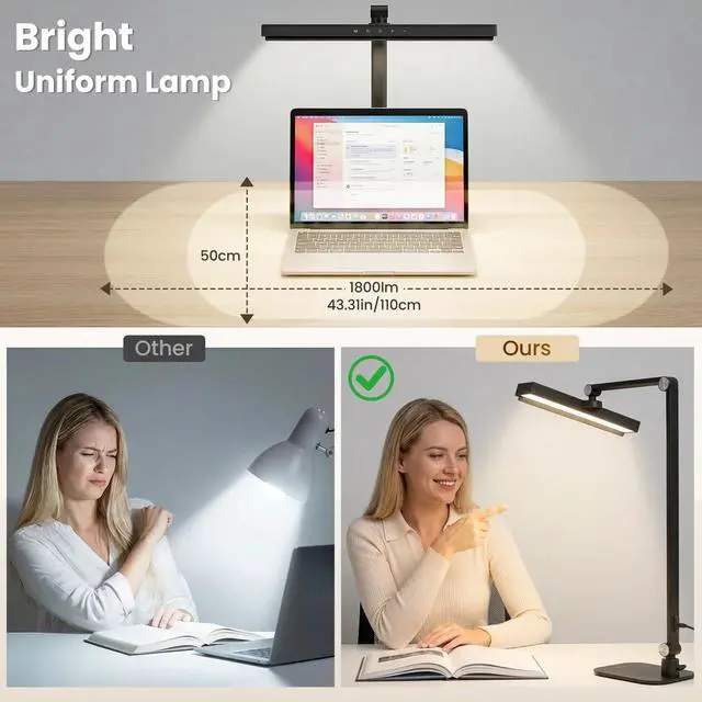 Alt view image 4 of 7 - Desk Lamps for Home Office: 2-in-1 LED Eye-Caring Table Light