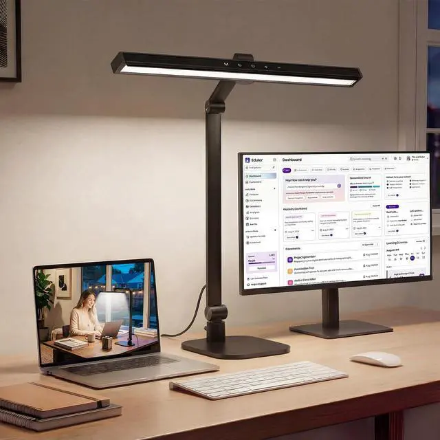 Main image of Desk Lamps for Home Office: 2-in-1 LED Eye-Caring Table Light