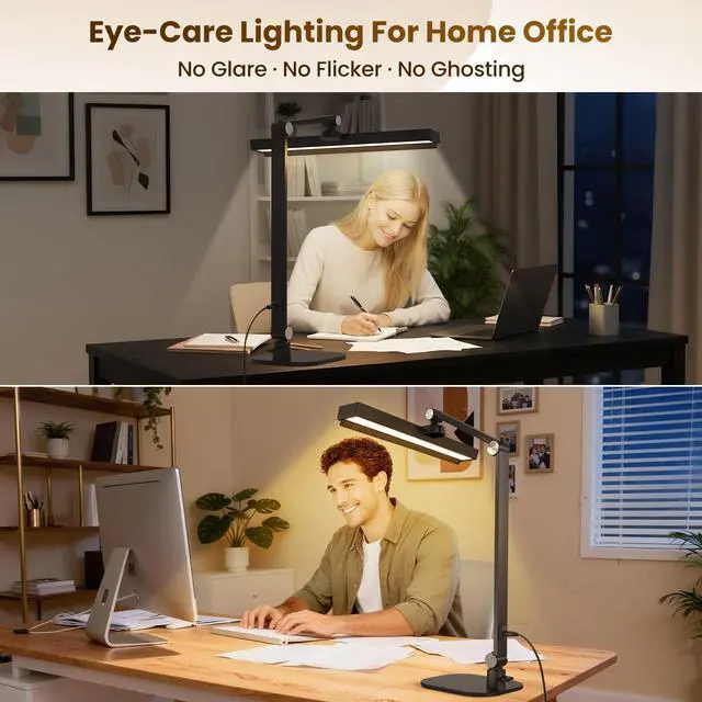 Alt view image 5 of 7 - Desk Lamps for Home Office: 2-in-1 LED Eye-Caring Table Light