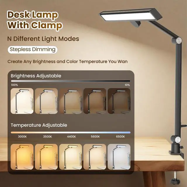 Alt view image 3 of 7 - Desk Lamps for Home Office: 2-in-1 LED Eye-Caring Table Light