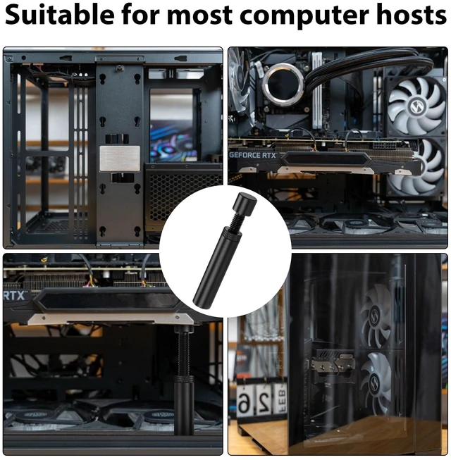 Alt view image 5 of 7 - Graphics Card GPU Support Bracket Three Sizes Adjustable Height Universal Video Card Sag Bracket Aluminium Alloy with Magnet and Anti-slip Sheet, Black, YC-DGY54