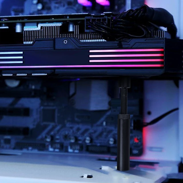 Alt view image 4 of 7 - Graphics Card GPU Support Bracket Three Sizes Adjustable Height Universal Video Card Sag Bracket Aluminium Alloy with Magnet and Anti-slip Sheet, Black, YC-DGY54