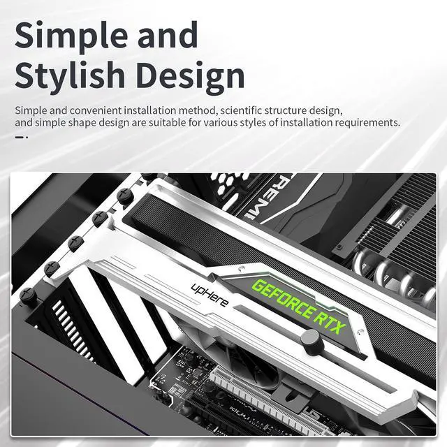 Alt view image 4 of 7 - G276WT White Graphics Card GPU Brace Support Video Card Sag Holder/Holster Bracket,Adjustable Length and Height Support,G276WT