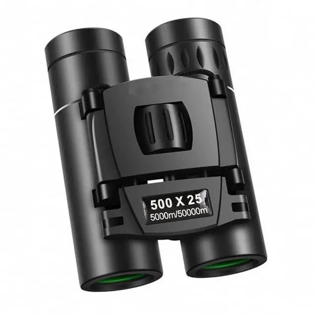 Main image of 500x25 HD Powerful Binoculars 5000M Long Range Folding Mini Telescope Professional Hunting Telescope Zoom Military HD BAK4 FMC Optics for Hunting Sports Outdoor Camping Travel Outdoor Gifts