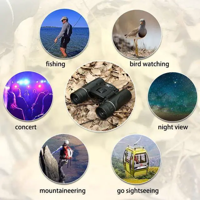 Alt view image 5 of 7 - 500x25 HD Powerful Binoculars 5000M Long Range Folding Mini Telescope Professional Hunting Telescope Zoom Military HD BAK4 FMC Optics for Hunting Sports Outdoor Camping Travel Outdoor Gifts