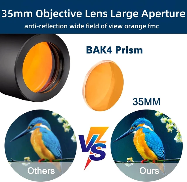 Alt view image 5 of 7 - 60x60 Compact Binoculars for Adult with Low Light Vision,BAK4 Prism FMC Lens HD Professional Waterproof,High Powered Easy Focus,for Bird Watching,Hunting,Traveling,Sightseeing