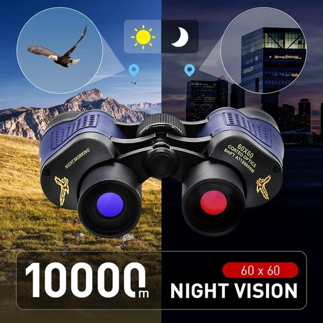 Alt view image 4 of 7 - 60x60 Compact Binoculars for Adult with Low Light Vision,BAK4 Prism FMC Lens HD Professional Waterproof,High Powered Easy Focus,for Bird Watching,Hunting,Traveling,Sightseeing