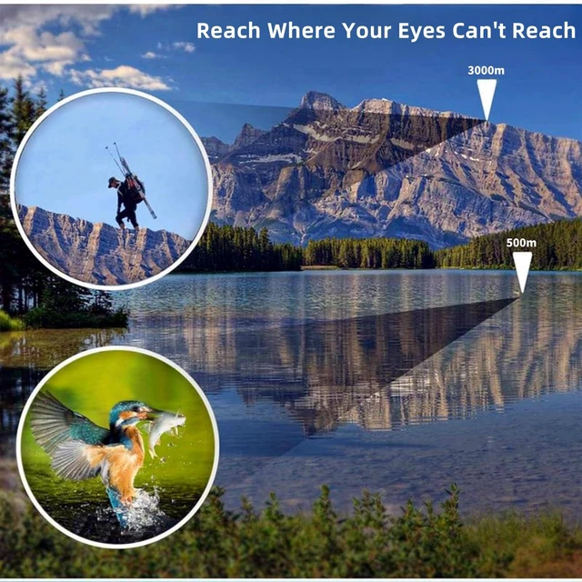 Alt view image 6 of 7 - 60x60 Compact Binoculars for Adult with Low Light Vision,BAK4 Prism FMC Lens HD Professional Waterproof,High Powered Easy Focus,for Bird Watching,Hunting,Traveling,Sightseeing