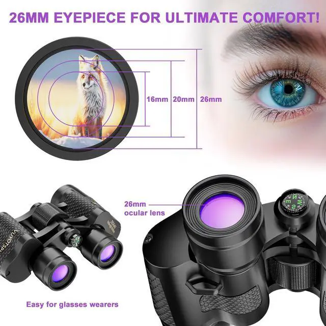 Alt view image 5 of 7 - 25x40 Binoculars for Adults High Powered with Compass, Compact HD Waterproof Binoculars for Bird Watching, Hunting, Concerts, Travel & Outdoor Adventures