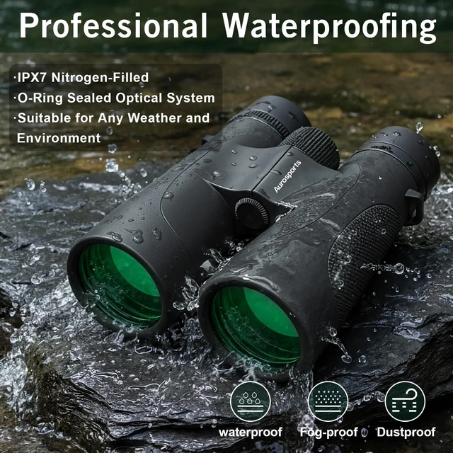 Alt view image 2 of 7 - 15x52 Waterproof Binoculars for Adults Hunting Binoculars Black IPX7 Nitrogen-Filled, HD Optical System, BAK4 Prism, FMC, Low Light Vision, Bird Watching, Cruise, Travel, Stargazing