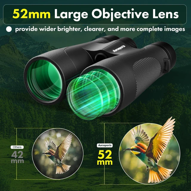 Alt view image 4 of 7 - 15x52 Waterproof Binoculars for Adults Hunting Binoculars Black IPX7 Nitrogen-Filled, HD Optical System, BAK4 Prism, FMC, Low Light Vision, Bird Watching, Cruise, Travel, Stargazing