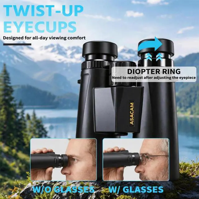 Alt view image 4 of 7 - 12x42 Binoculars for Adults, HD High Powered Binoculars with BAK4 Prism, Lightweight for Bird Watching, Hunting and Travel