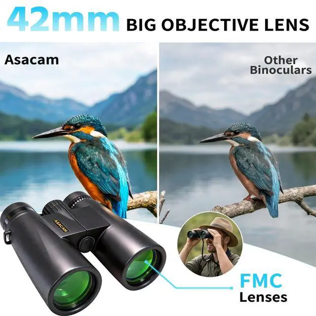 Alt view image 3 of 7 - 12x42 Binoculars for Adults, HD High Powered Binoculars with BAK4 Prism, Lightweight for Bird Watching, Hunting and Travel