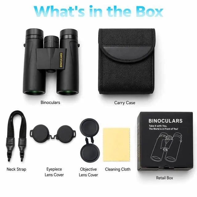 Alt view image 6 of 7 - 12x42 Binoculars for Adults, HD High Powered Binoculars with BAK4 Prism, Lightweight for Bird Watching, Hunting and Travel